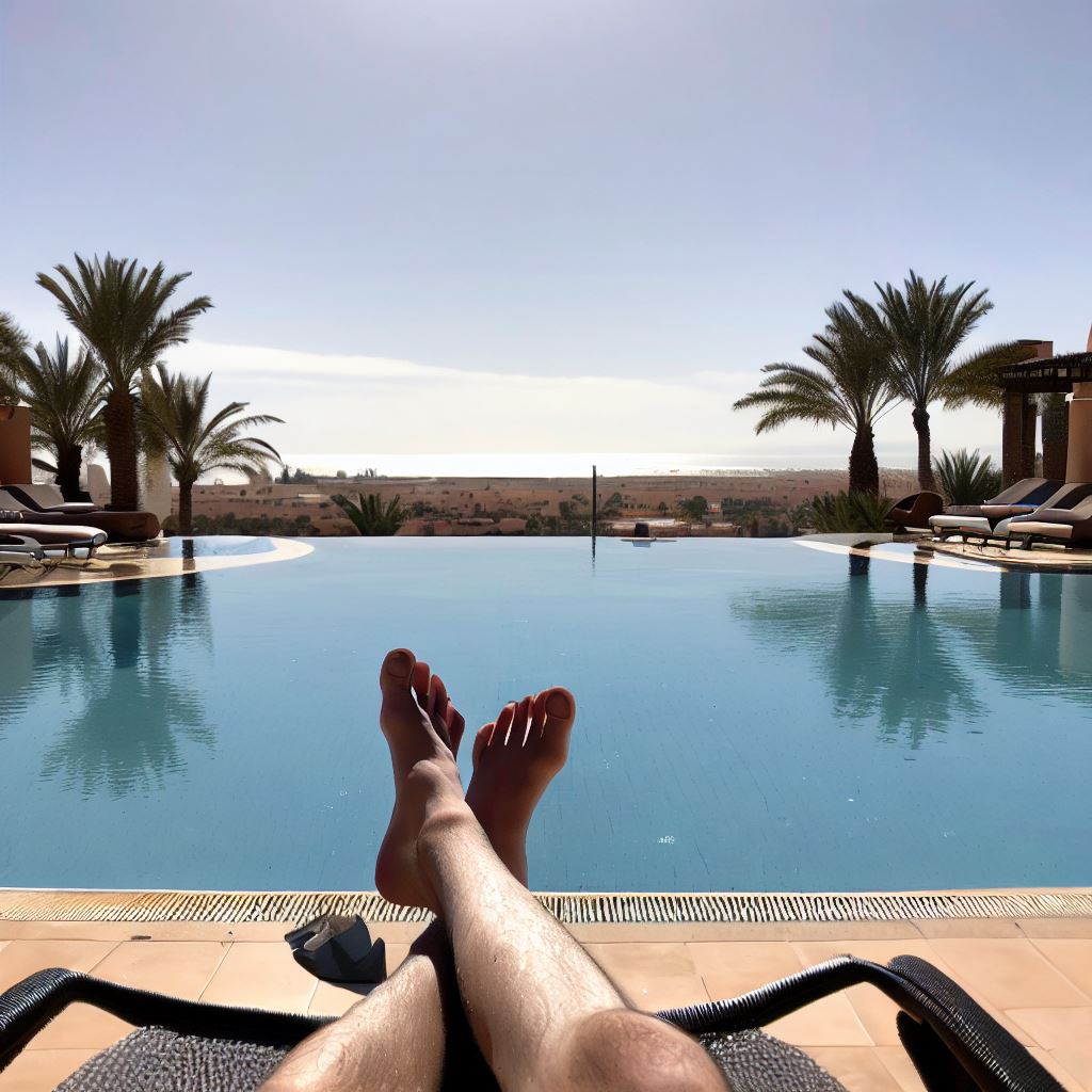 Relaxing by Agadir pool