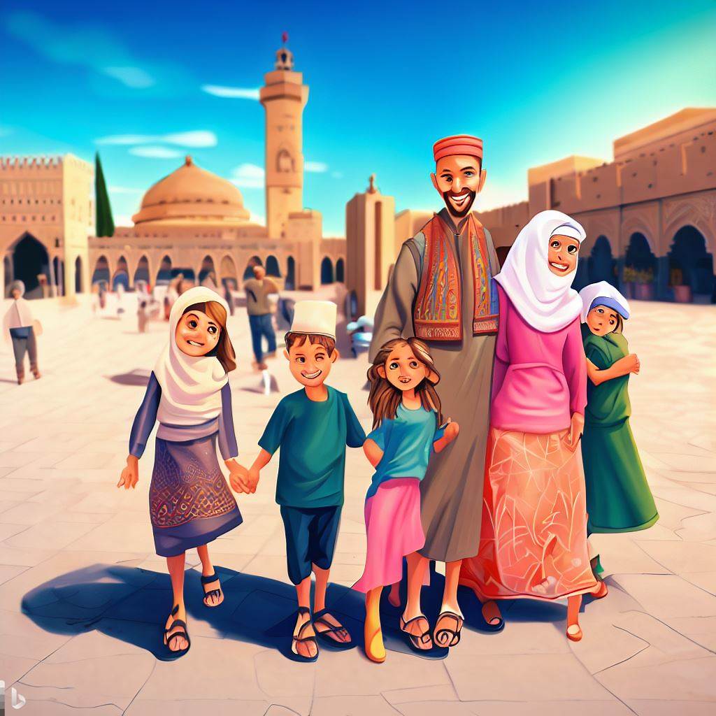 Family on desert trip fes to Marrakech 