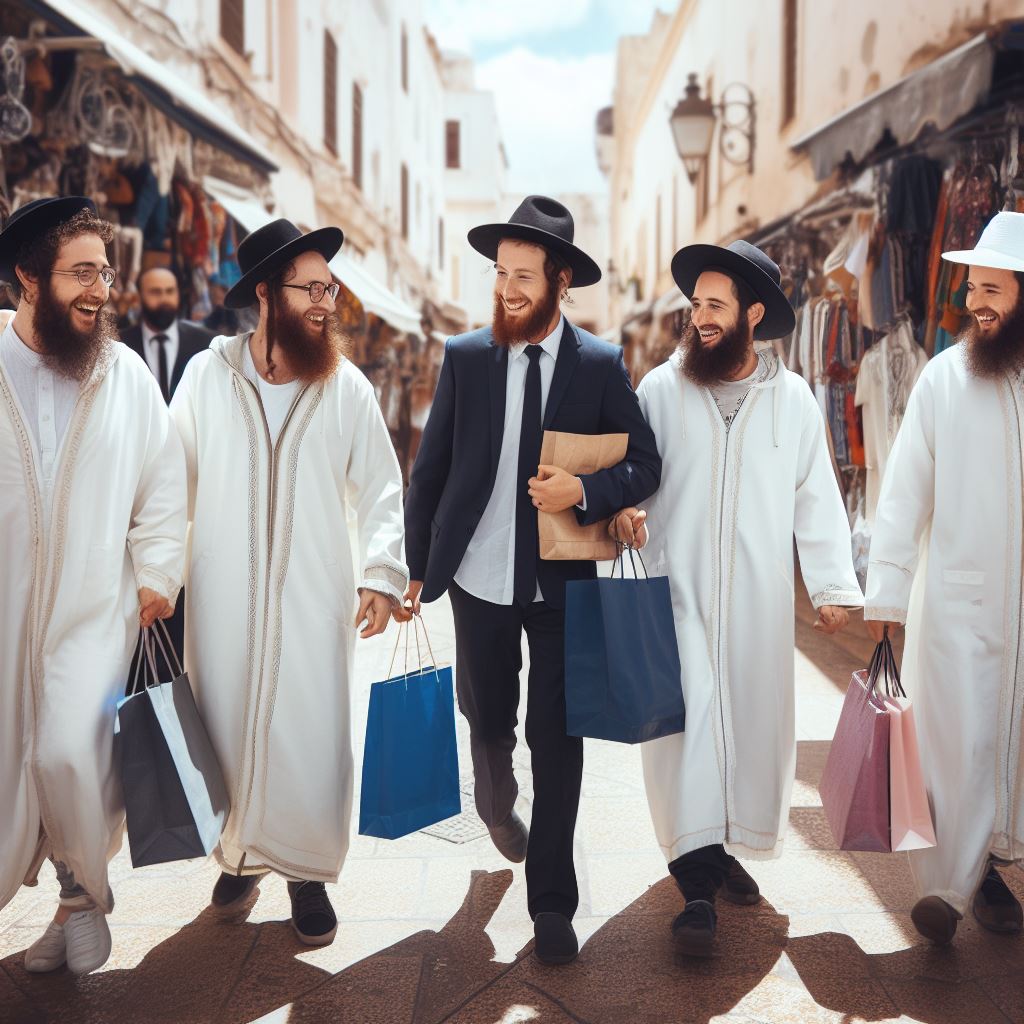 Jews walking in Agadir Morocco 